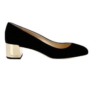 jimmy choo Jessie Block-Heel Suede Pumps